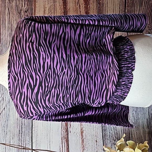 NEW MICHAEL MICHAEL KORS FLAWED PURPLE ZEBRA PRINT 3/4 SLEEVE BANDED TOP BLOUSE - Picture 6 of 14